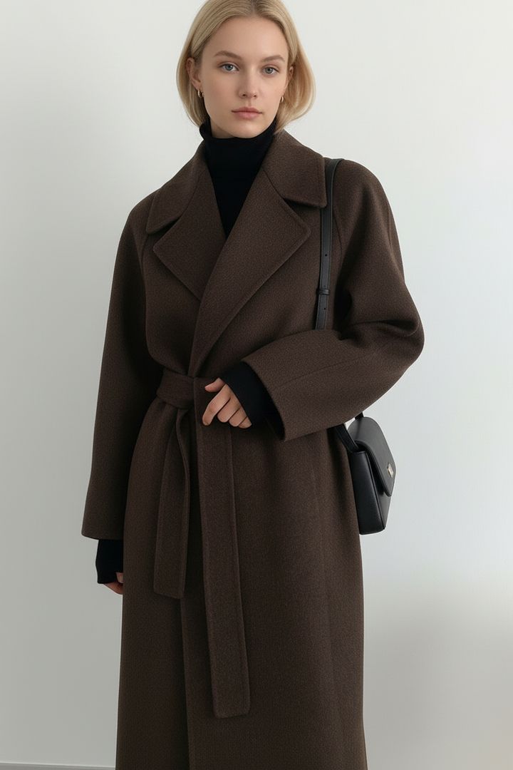 Women's Longline Lapel Collar Straight Fit Duster Coat