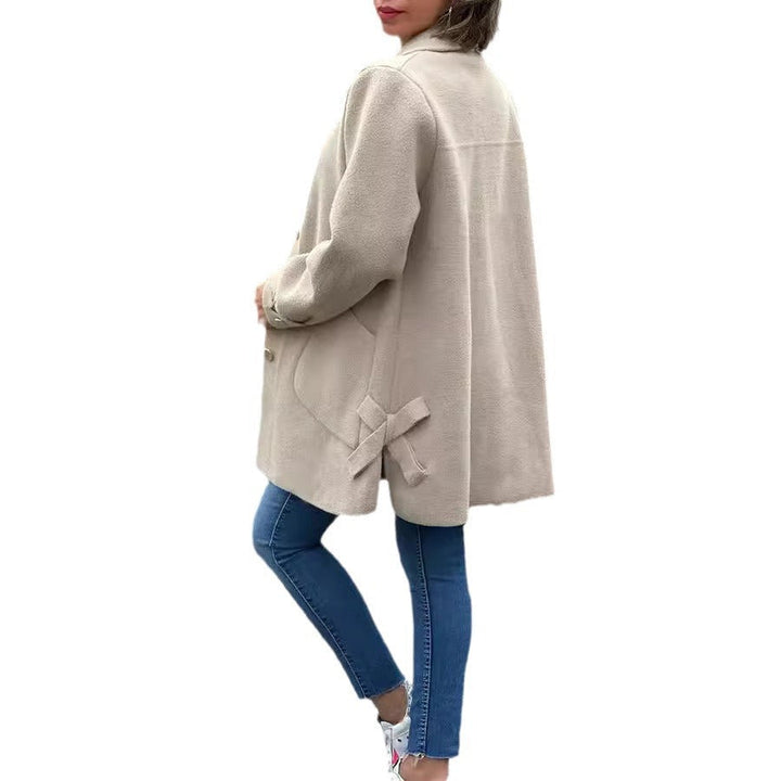 Women's Oversized Buttoned Patch Pocket Fall Long Coat