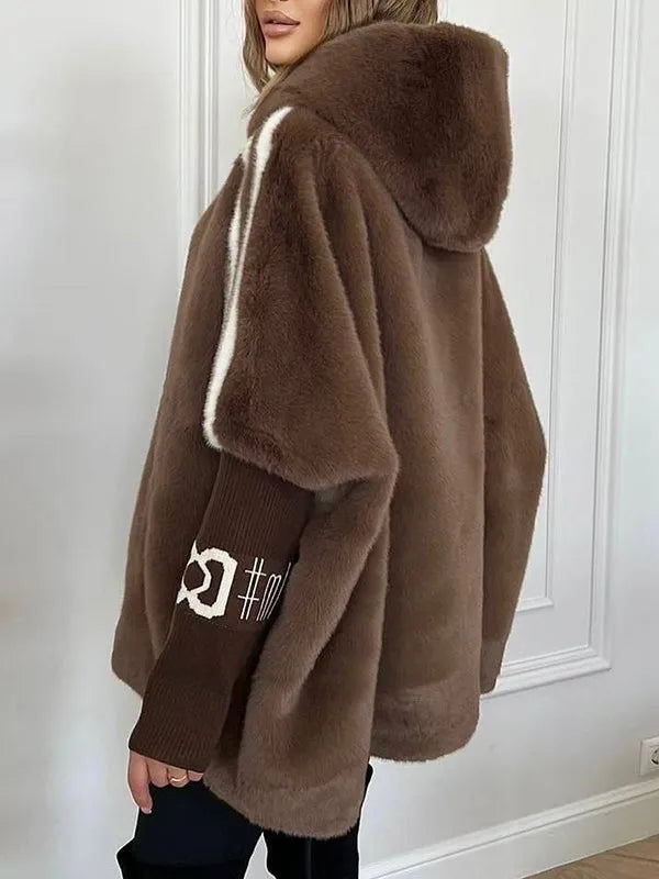Women's Oversized Faux Fur Lined Hooded Winter Coat