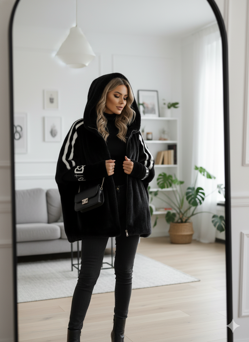 Women's Oversized Faux Fur Lined Hooded Winter Coat