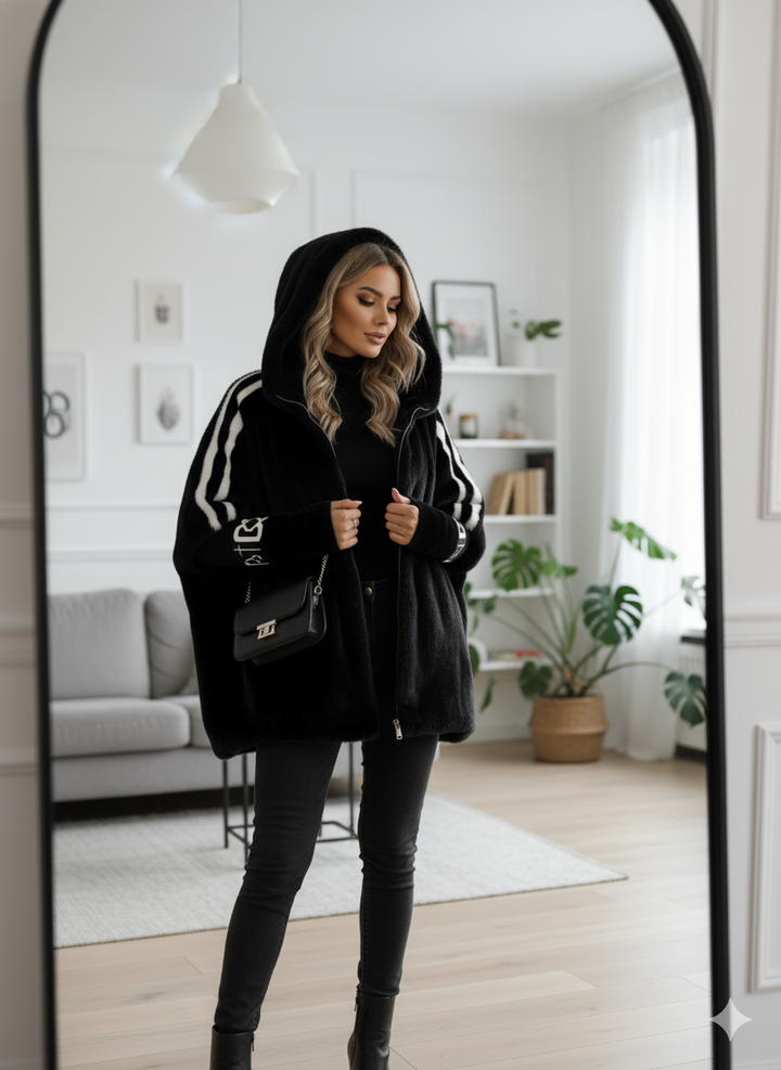 Women's Oversized Faux Fur Lined Hooded Winter Coat