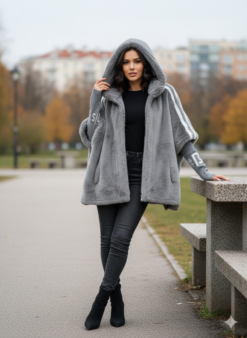 Women's Oversized Faux Fur Lined Hooded Winter Coat