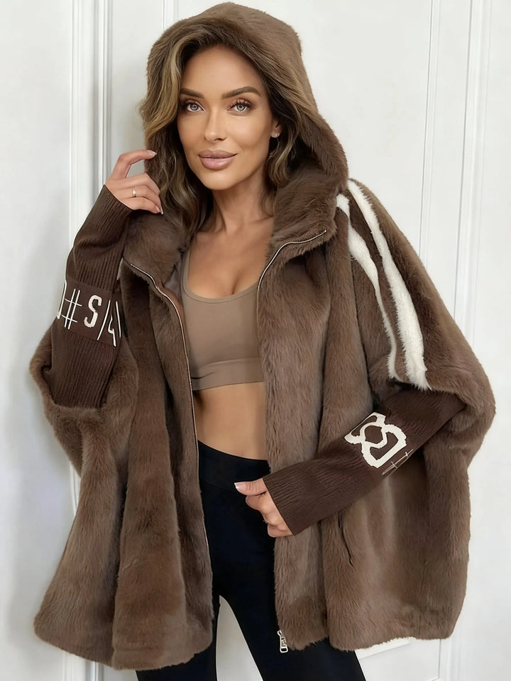 Women's Oversized Faux Fur Lined Hooded Winter Coat