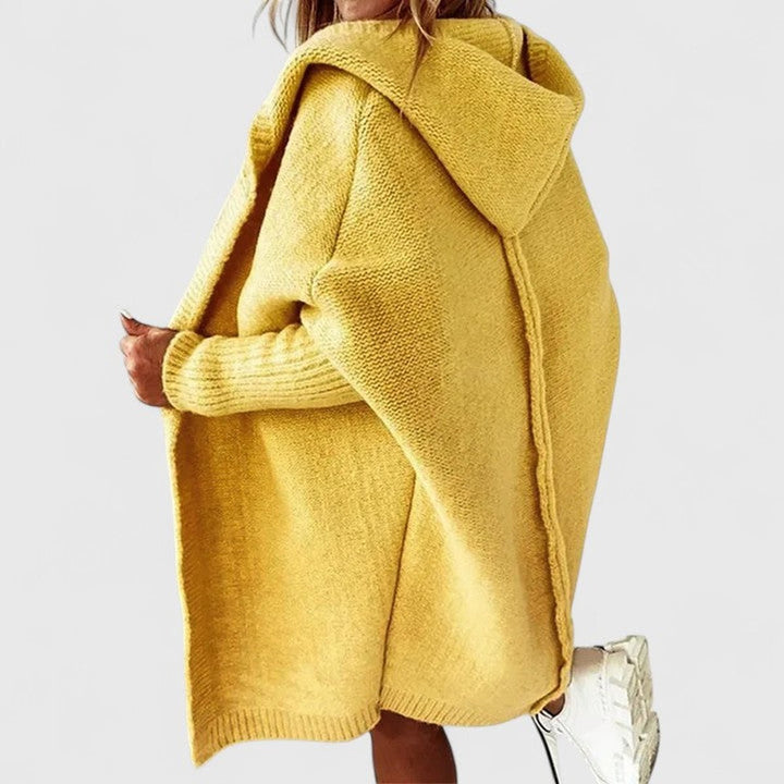 Women's Oversized Knee Length Hooded Knit Duster Cardigan