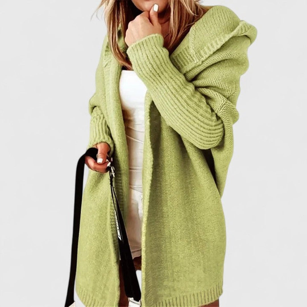 Women's Oversized Knee Length Hooded Knit Duster Cardigan