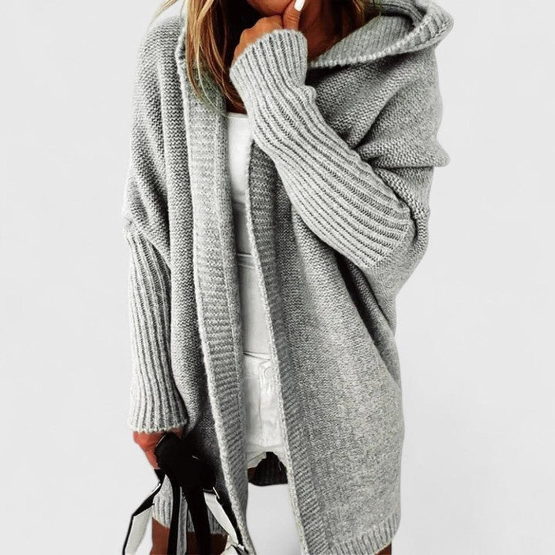 Women's Oversized Knee Length Hooded Knit Duster Cardigan