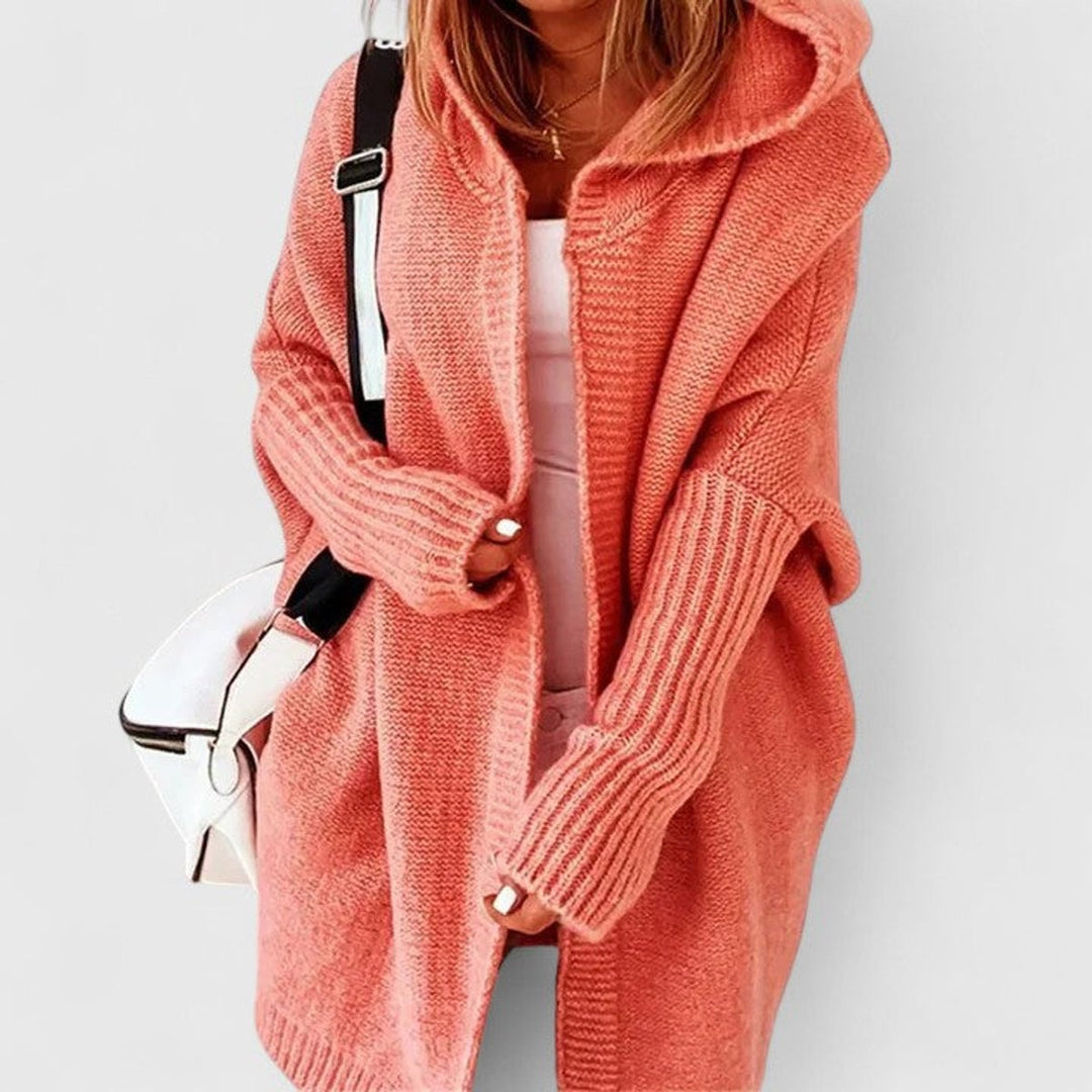 Women's Oversized Knee Length Hooded Knit Duster Cardigan