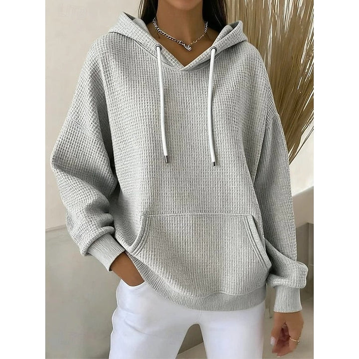 Women's Oversized Pouch Pocket Relaxed Fit Pullover Hoodie
