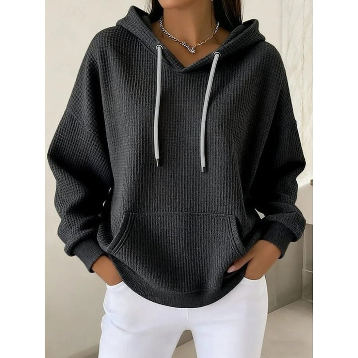 Women's Oversized Pouch Pocket Relaxed Fit Pullover Hoodie