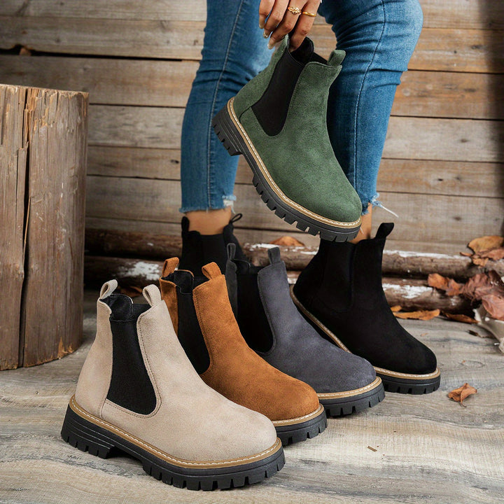 Women's Platform Lug Sole Slip On Chelsea Ankle Boots