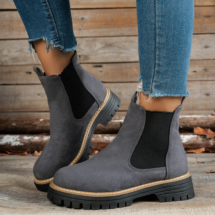 Women's Platform Lug Sole Slip On Chelsea Ankle Boots