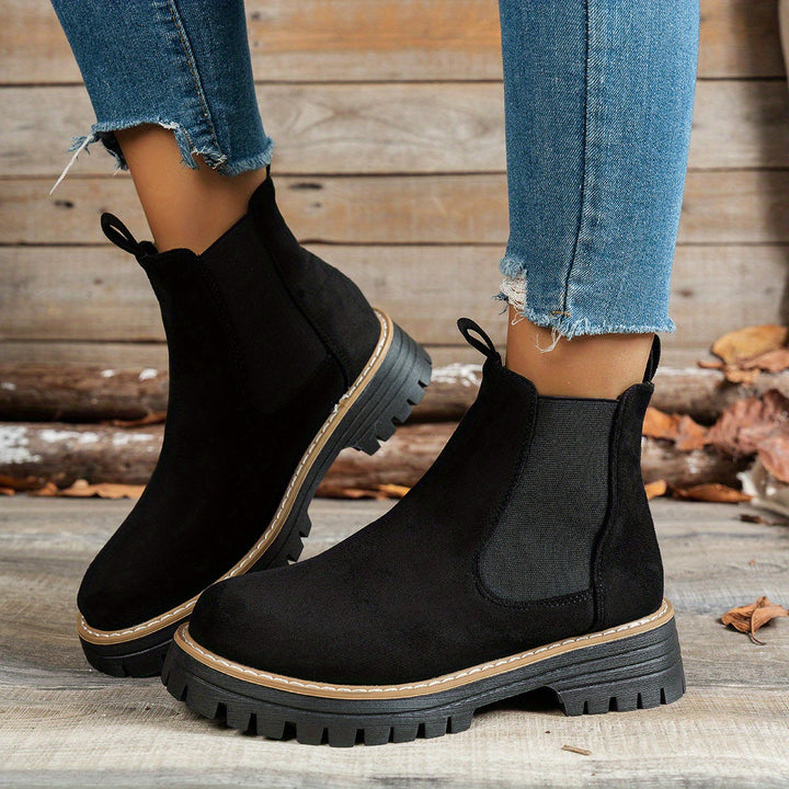 Women's Platform Lug Sole Slip On Chelsea Ankle Boots
