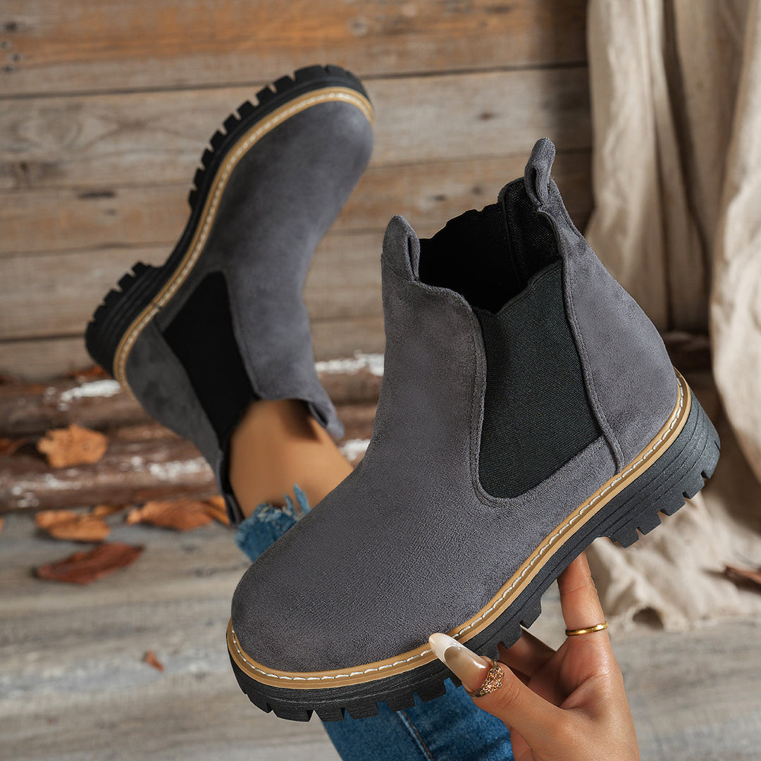 Women's Platform Lug Sole Slip On Chelsea Ankle Boots