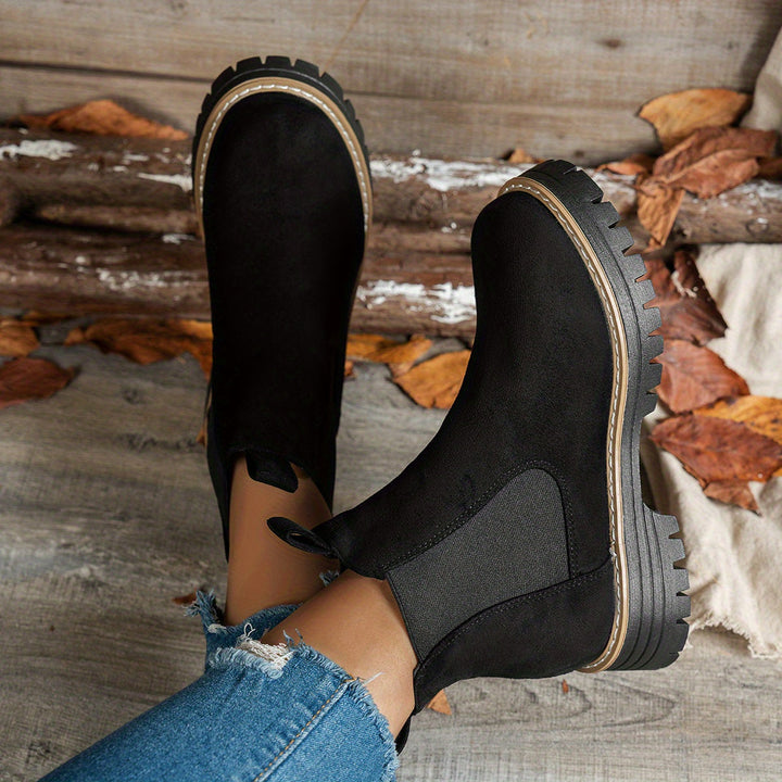Women's Platform Lug Sole Slip On Chelsea Ankle Boots