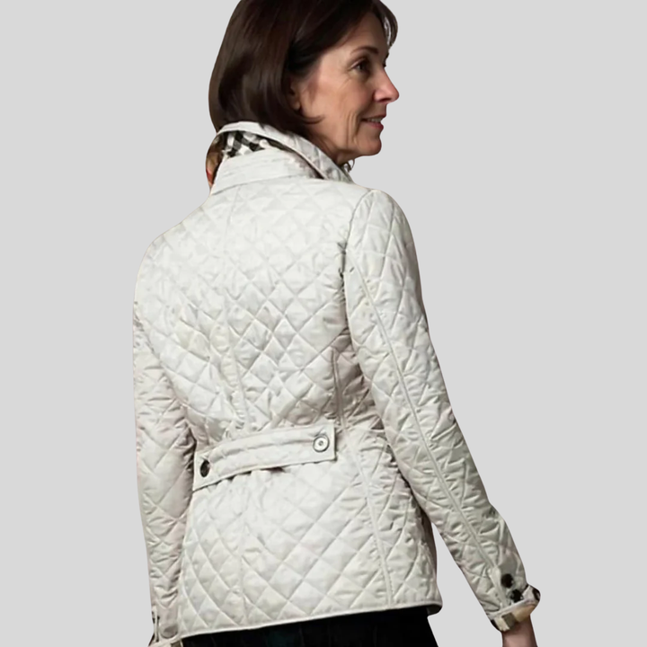 Women's Quilted Lapel Collar Relaxed Fit Winter Jacket