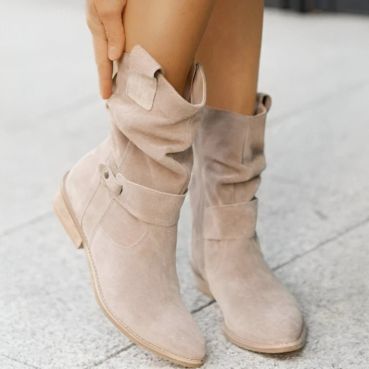 Women's Slouchy Faux Suede Block Heel Knee High Boots