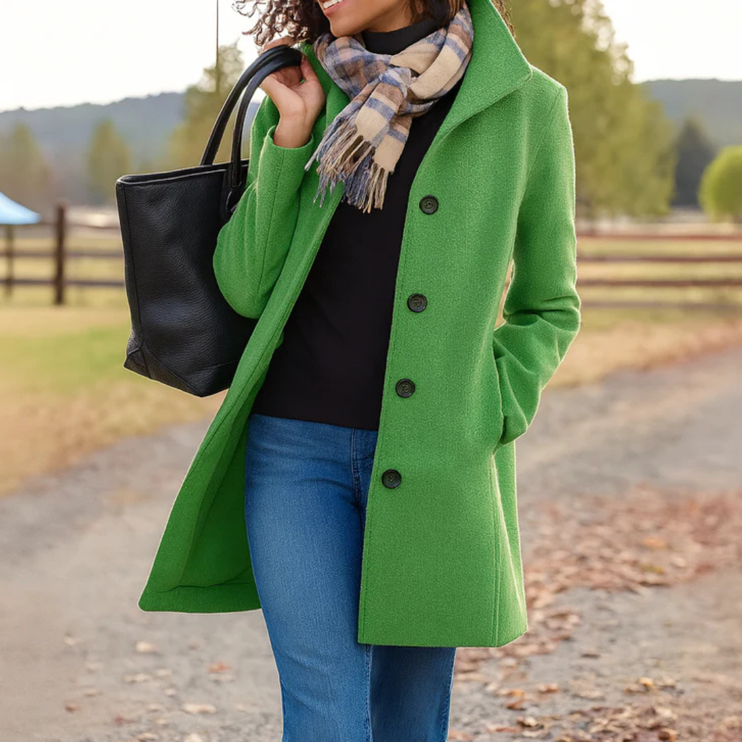 Women's Straight Fit Button Up Lightweight Fall Coat