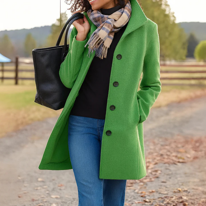 Women's Straight Fit Button Up Lightweight Fall Coat