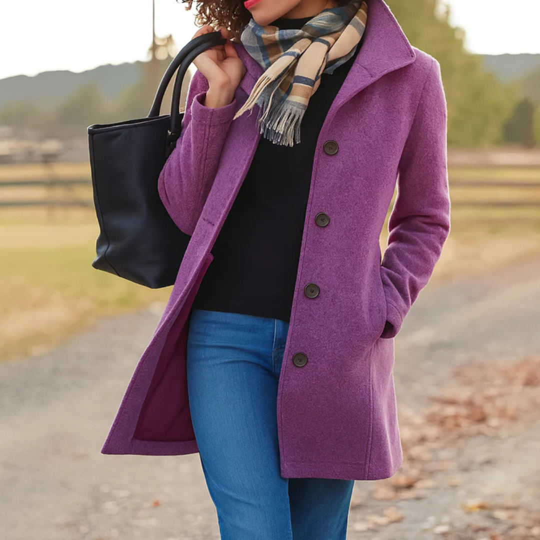 Women's Straight Fit Button Up Lightweight Fall Coat