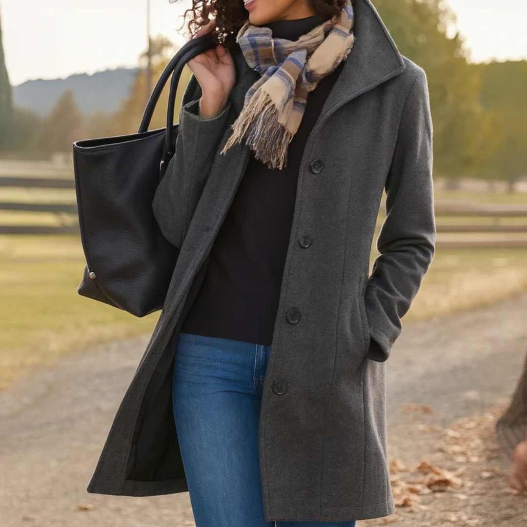 Women's Straight Fit Button Up Lightweight Fall Coat