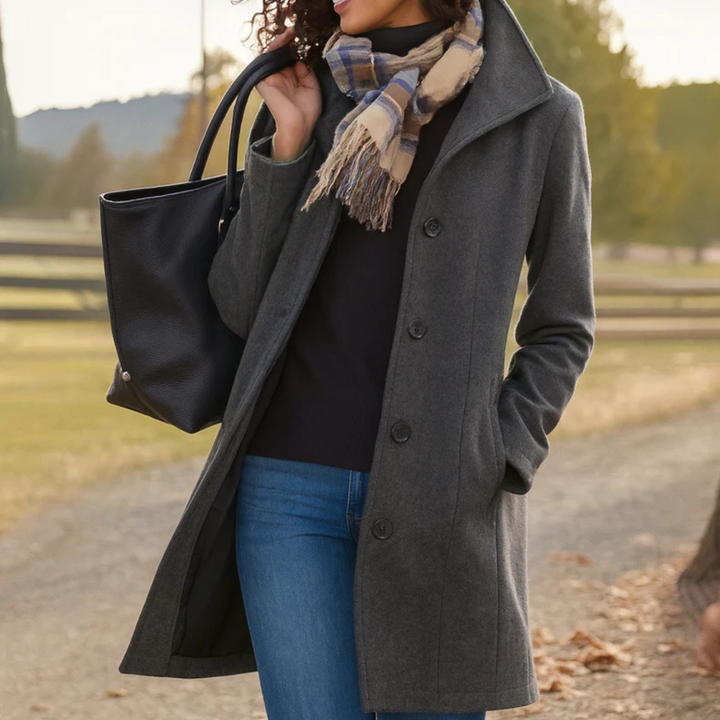 Women's Straight Fit Button Up Lightweight Fall Coat
