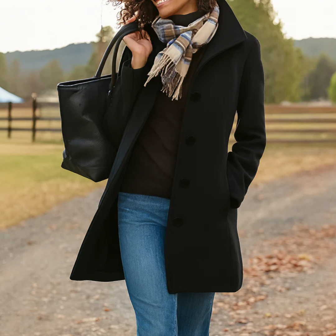 Women's Straight Fit Button Up Lightweight Fall Coat