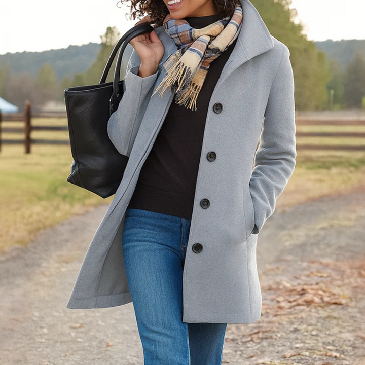 Women's Straight Fit Button Up Lightweight Fall Coat