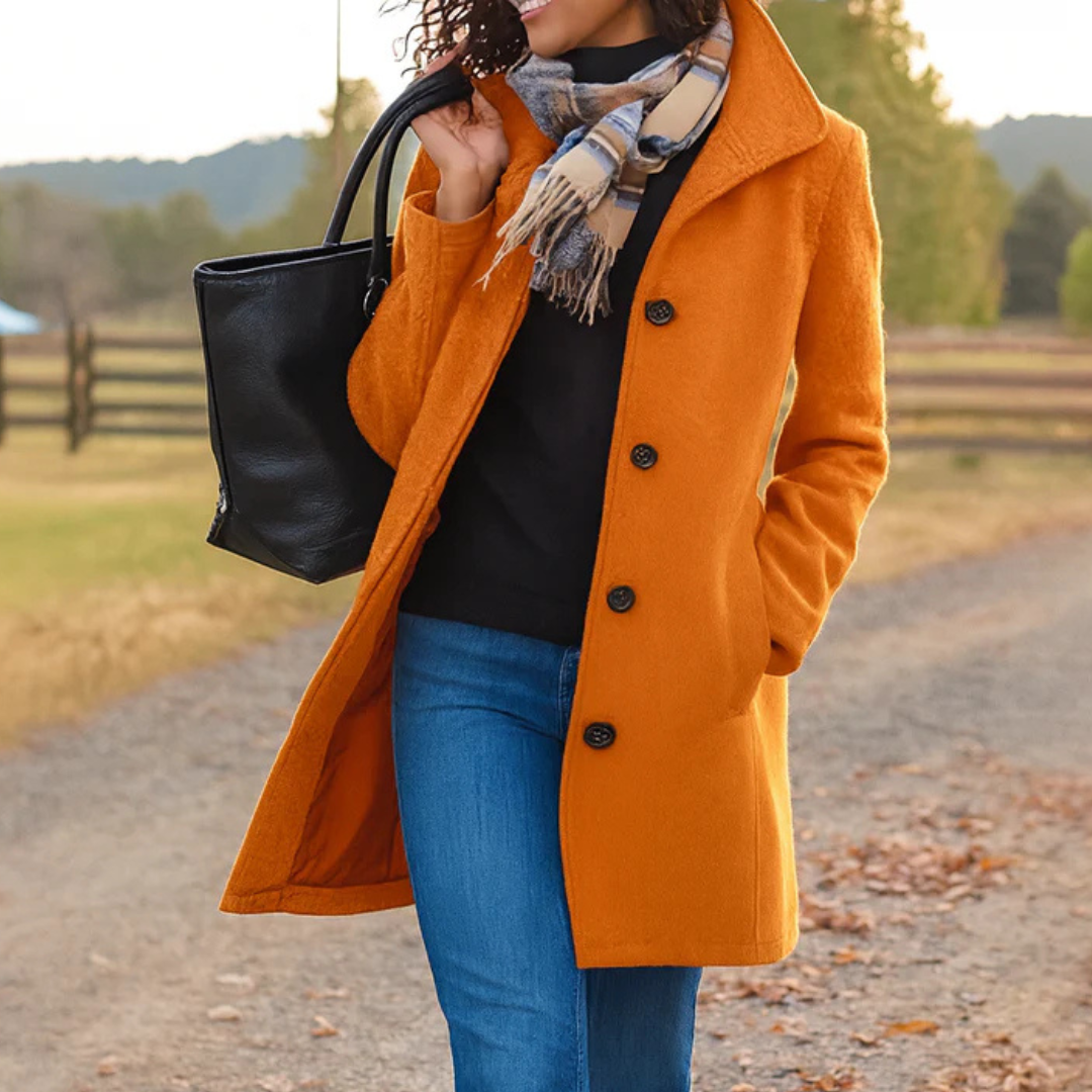 Women's Straight Fit Button Up Lightweight Fall Coat