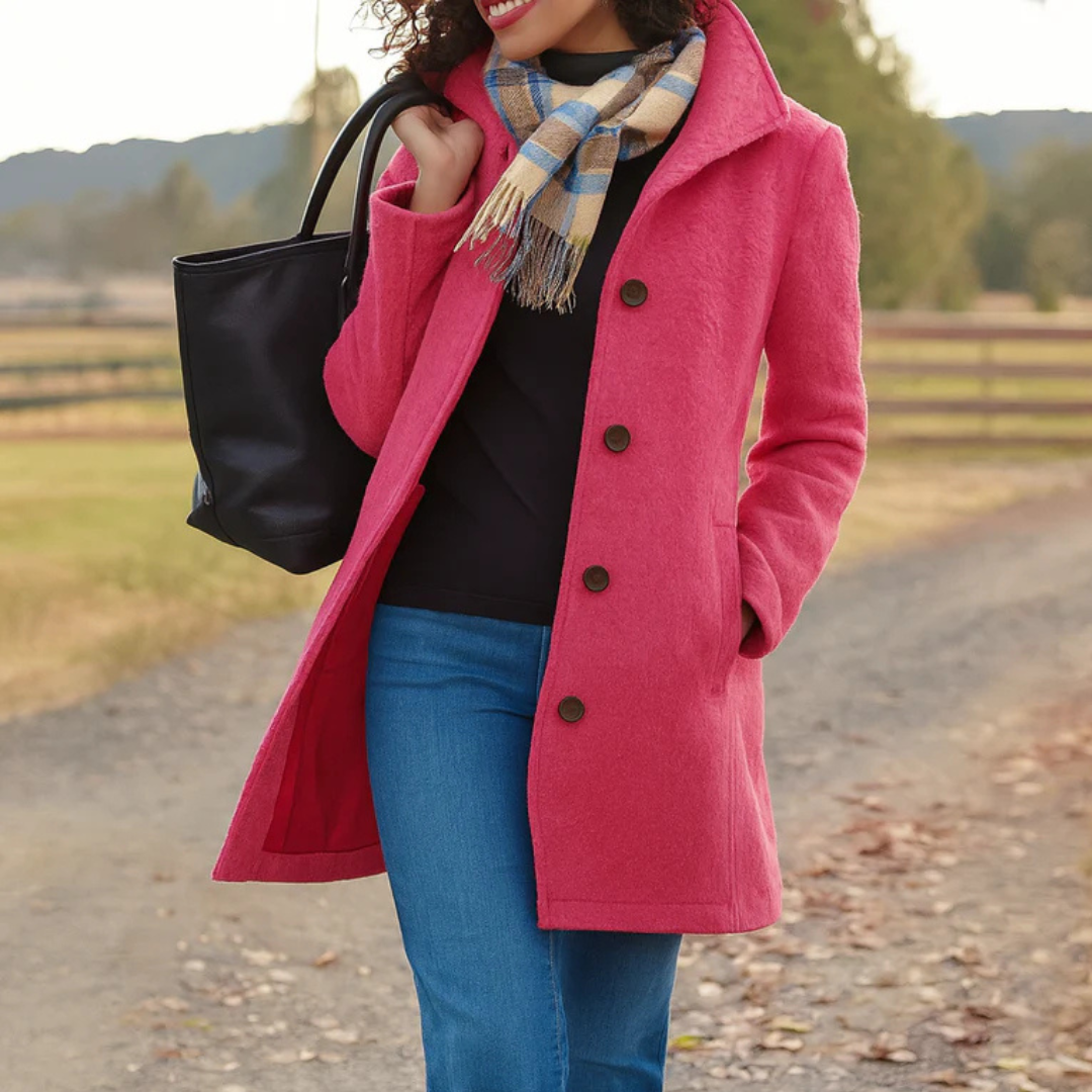 Women's Straight Fit Button Up Lightweight Fall Coat