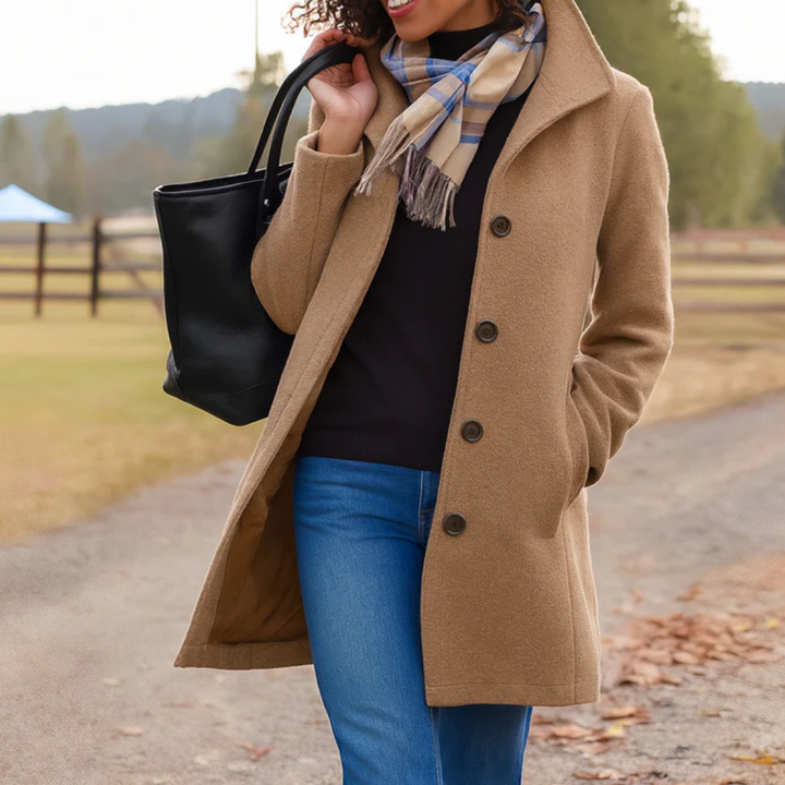 Women's Straight Fit Button Up Lightweight Fall Coat