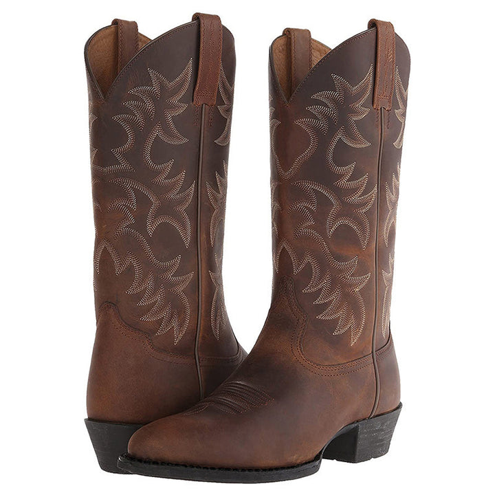 Women's Western Cowboy Stitched Pull-On Knee High Boots