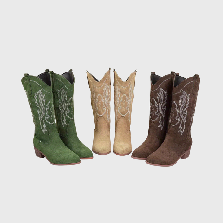Women's Wide Calf Embroidered Western Cowboy Boots