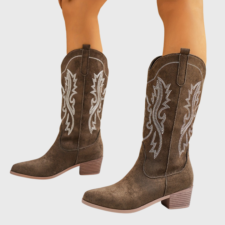 Women's Wide Calf Embroidered Western Cowboy Boots