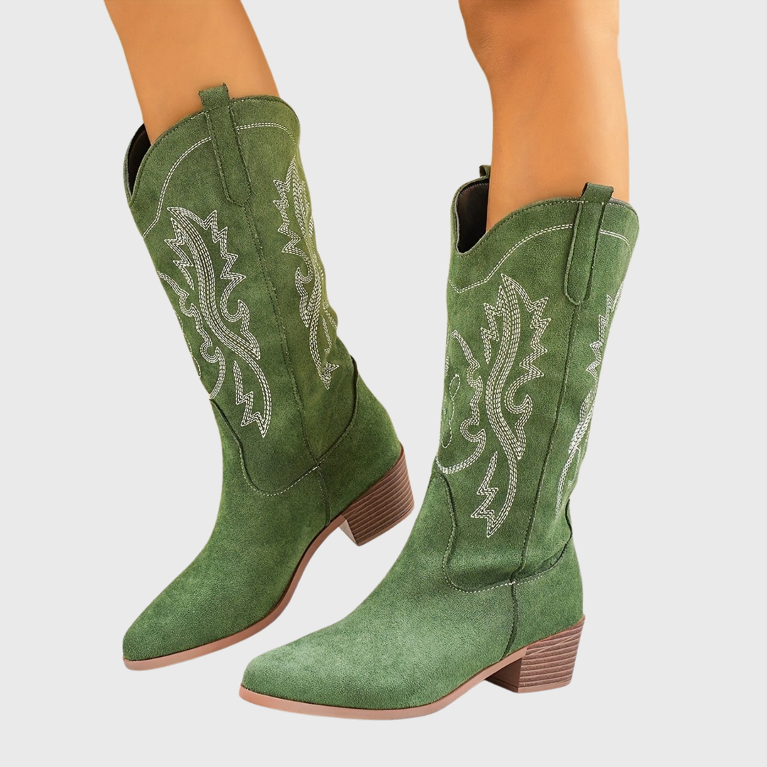 Women's Wide Calf Embroidered Western Cowboy Boots