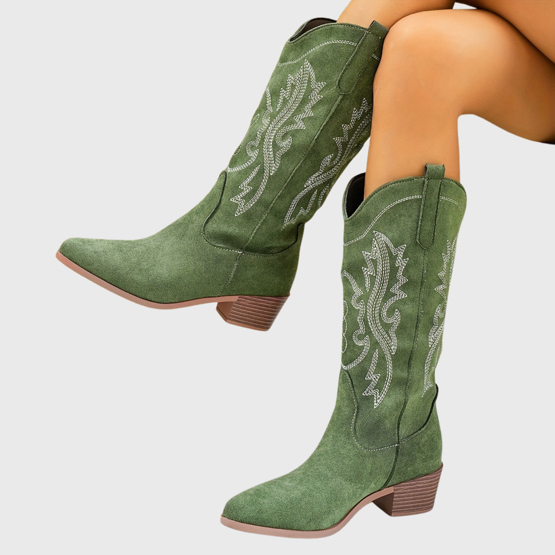 Women's Wide Calf Embroidered Western Cowboy Boots