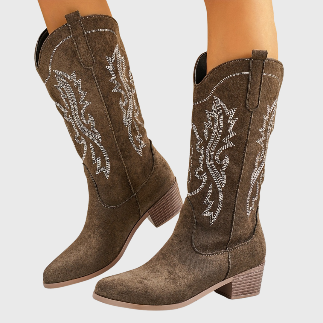 Women's Wide Calf Embroidered Western Cowboy Boots