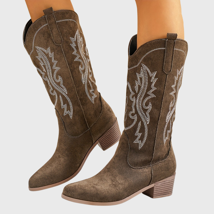 Women's Wide Calf Embroidered Western Cowboy Boots