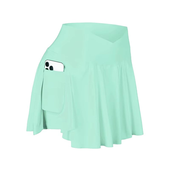 Women Spring Elegant High-Waist Ruffle Athletic Tennis Skirt