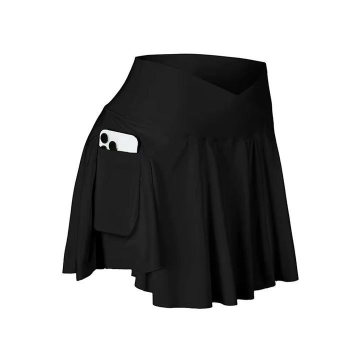 Women Spring Elegant High-Waist Ruffle Athletic Tennis Skirt